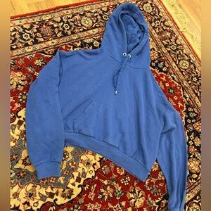 Blue Cropped Hoodie